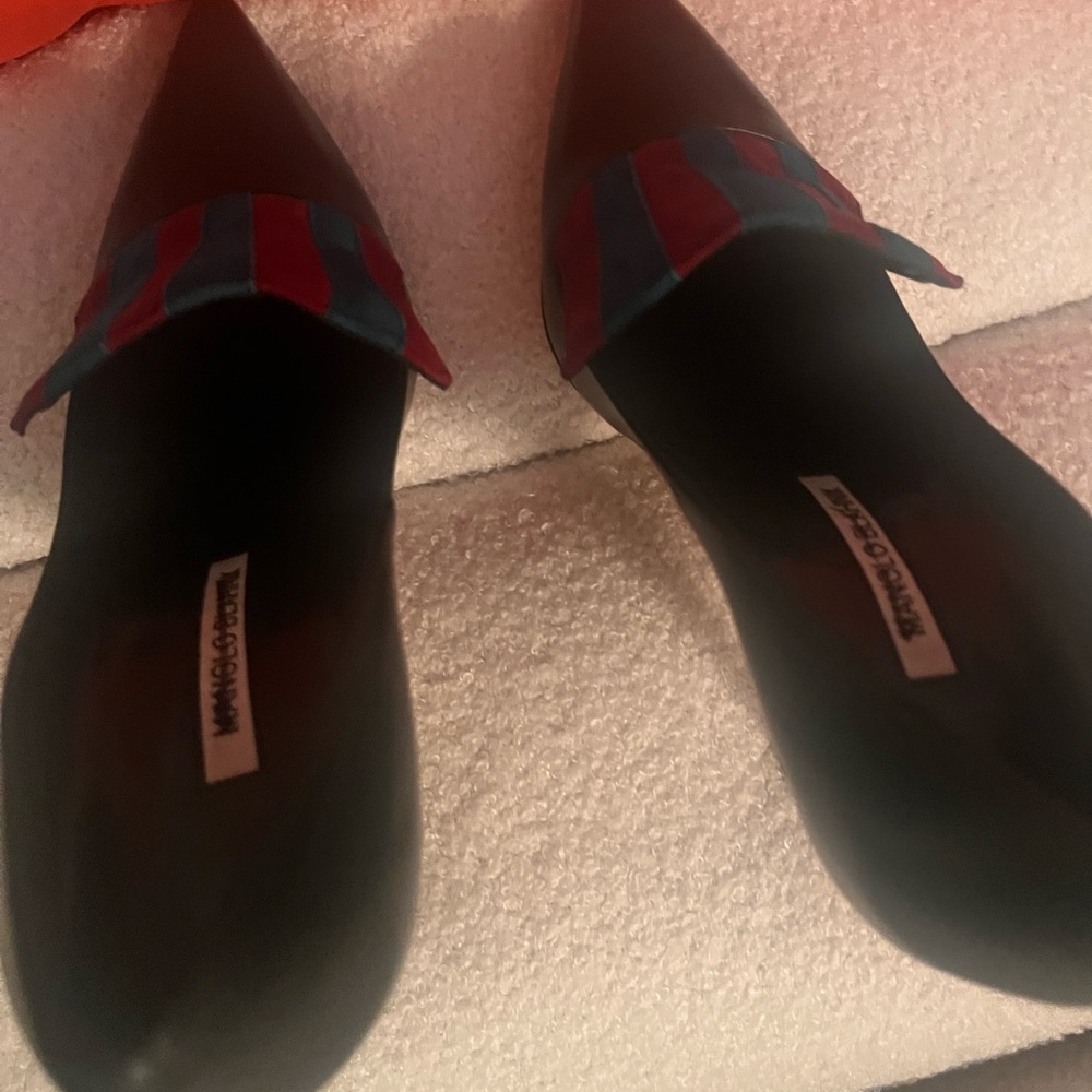 Manolo Blahnik Black and Red Heels